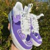 hand painted sneakers purple doodle