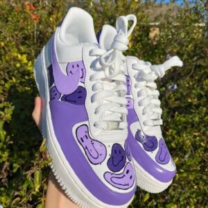 hand painted sneakers purple doodle