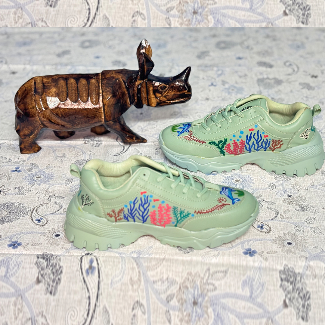 Hand Painted Sneakers - Aquarium Blast